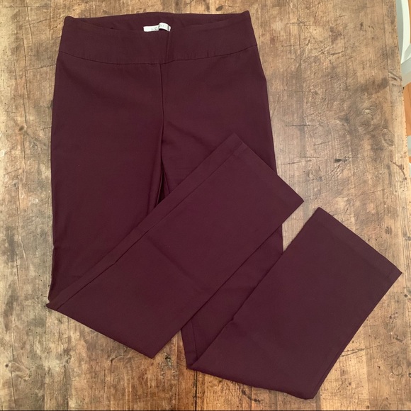 Burgundy stretch pants - Picture 1 of 5